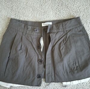 New Rumours Grey Cargo Button Front Mini Skirt size M
